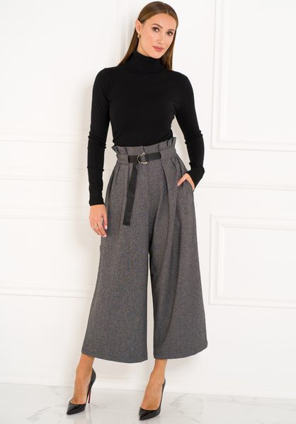 Pantalones de mujer Due Linee - Gris -