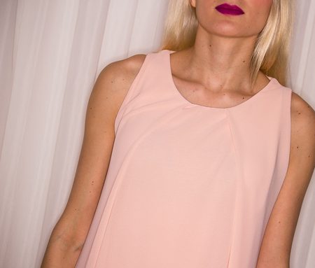 Dámske letné šaty voľný strih - lososová -