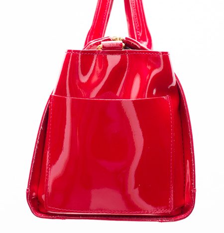 Lakovaná červená kožená kabelka -
