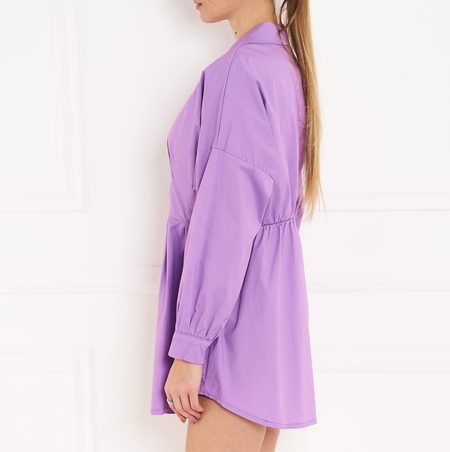 Košeľové šaty s dlhým rukávom - lila -