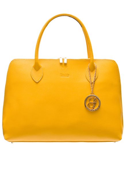 Real leather handbag Glamorous by GLAM - Yellow -