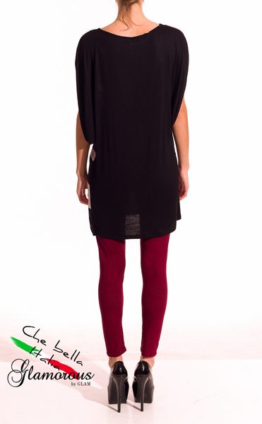 GbyG Tunika s proužky a květy - černá -