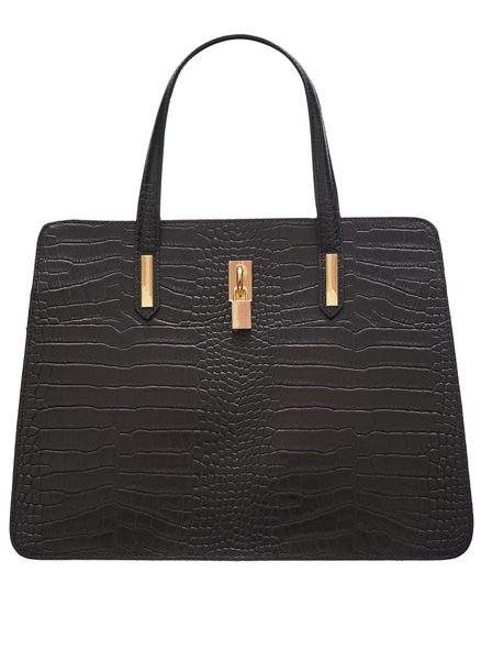 Bolso de cuero de mano para mujer Glamorous by GLAM - Negro -