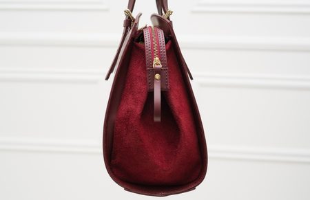 Bolso de cuero de mano para mujer Glamorous by GLAM - Borgoña -