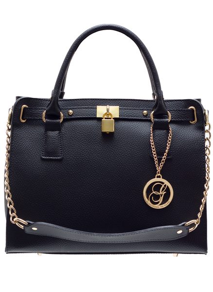 Bolso de cuero de mano para mujer Glamorous by GLAM - Negro -