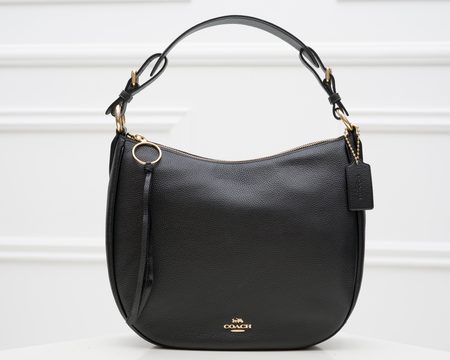 Real leather shoulder bag Coach - Black -