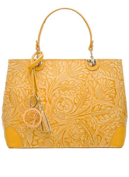 Real leather handbag Glamorous by GLAM - Yellow -