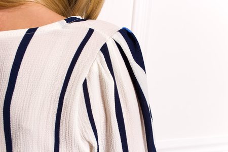 Dámská halenka s pruhy - 3/4 rukávy - modrá -