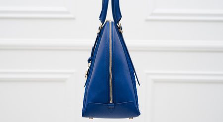 Real leather handbag Guess Luxe - Blue -
