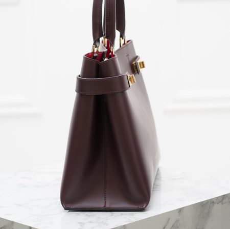 Real leather handbag Glamorous by GLAM - Wine -