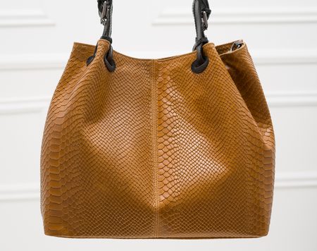 Real leather handbag Glamorous by GLAM - Brown -