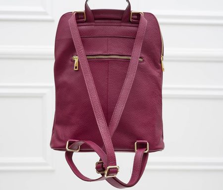 Women's real leather backpack Glamorous by GLAM - Wine -