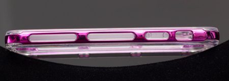 Kryt na Iphone 5 / 5S / SE - priesvitný s farebným okrajom - fialová