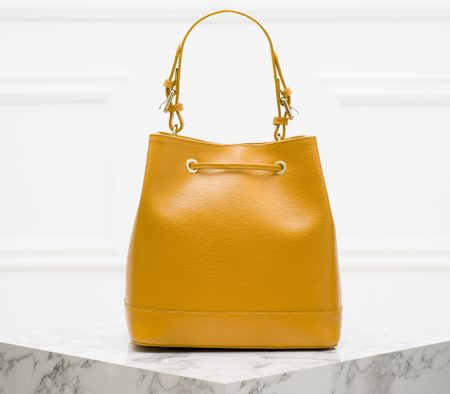 Real leather handbag Glamorous by GLAM - Yellow -