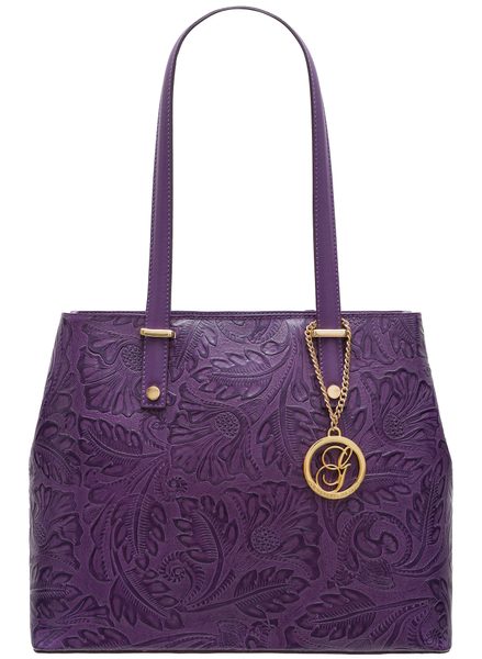 Real leather shoulder bag Glamorous by GLAM - Violet -