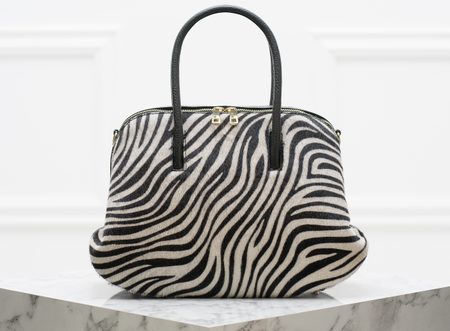 Bolso de cuero de mano para mujer Glamorous by GLAM - Blanco-negro -