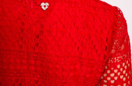 Damska koronkowa sukienka TWINSET - czerwony -