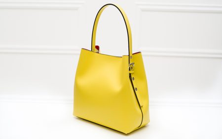 Real leather shoulder bag Glamorous by GLAM - Yellow -