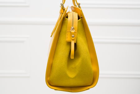 Real leather handbag Glamorous by GLAM - Yellow -