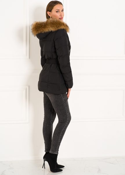 Winter jacket with real fox fur Due Linee - Black -