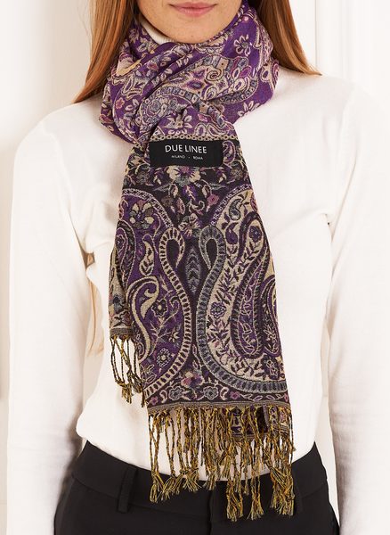 Scarf Due Linee - Violet -