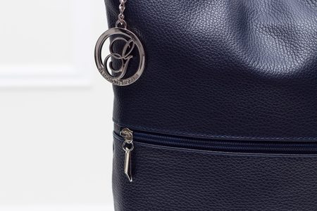 Real leather shoulder bag Glamorous by GLAM - Dark blue -