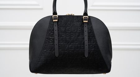 Real leather handbag Guess Luxe - Black -