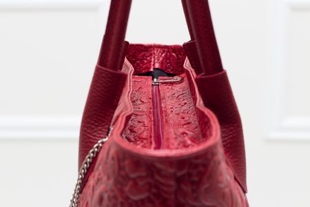 Real leather shoulder bag Glamorous by GLAM - Wine -