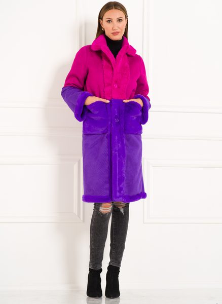 Dámský oboustranný kabát fuchsiová - fialová -