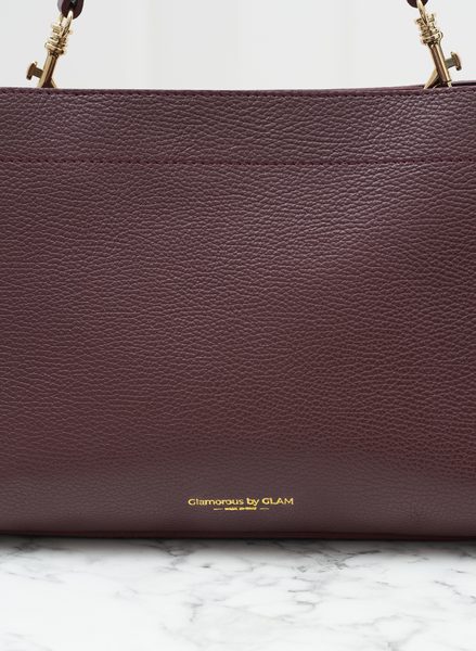 Real leather shoulder bag Glamorous by GLAM - Wine -