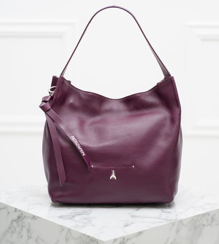 Real leather shoulder bag PATRIZIA PEPE - Violet -