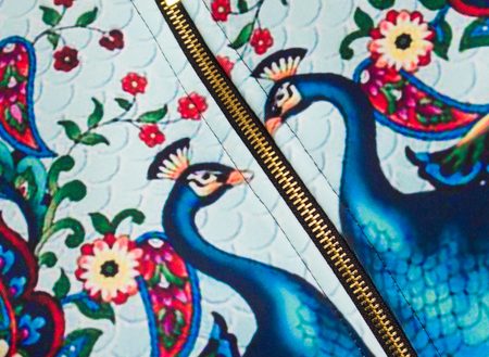 Dámský bundička na zip se vzorem páva -