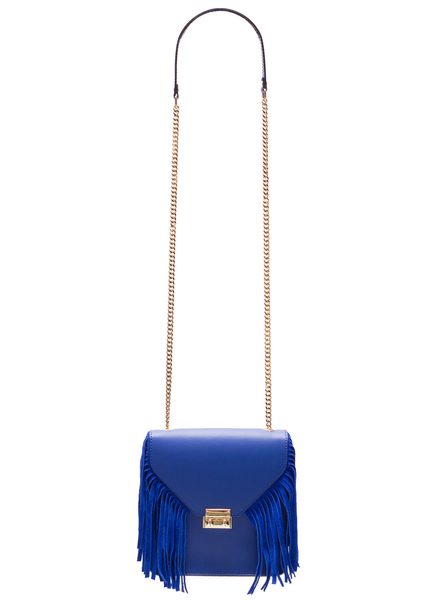 Real leather crossbody bag Glamorous by GLAM - Blue -