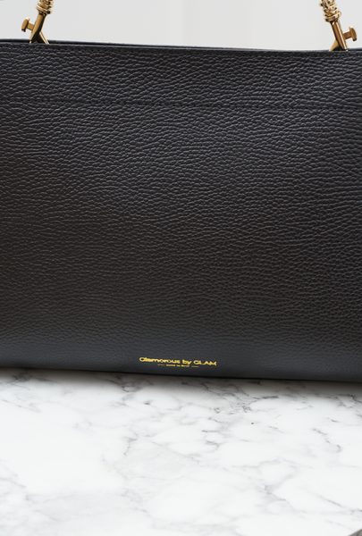 Real leather shoulder bag Glamorous by GLAM - Black -