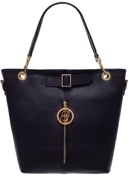 Real leather shoulder bag Glamorous by GLAM - Black -