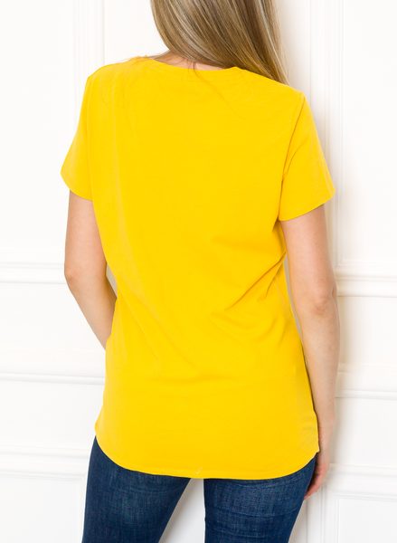 Damska koszulka Due Linee - żółty