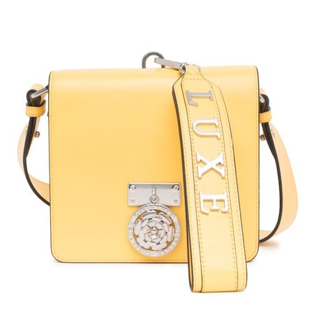 Geantă din piele crossbody pentru femei Guess Luxe - Galbenă -