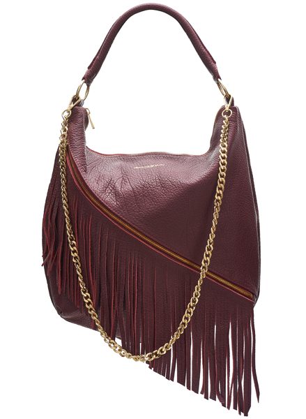 Bolso de hombro de cuero para mujer Glamorous by GLAM - Borgoña -