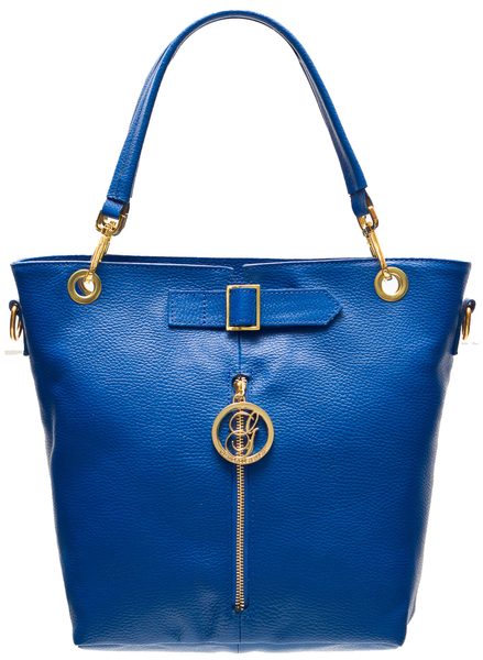 Real leather shoulder bag Glamorous by GLAM - Blue -