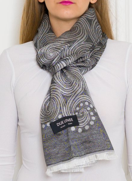 Foulard donna Due Linee - Nero -