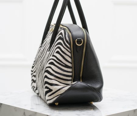 Bolso de cuero de mano para mujer Glamorous by GLAM - Blanco-negro -