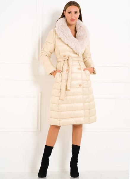 Damska kurtka zimowa Due Linee - beżowy -