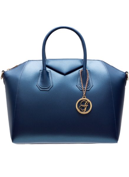 Real leather handbag Glamorous by GLAM - Blue -