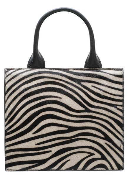 Bolso de cuero de mano para mujer Glamorous by GLAM - Blanco-negro -