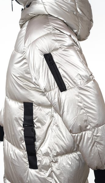 Dámská metalická zimní bunda s přeskami -