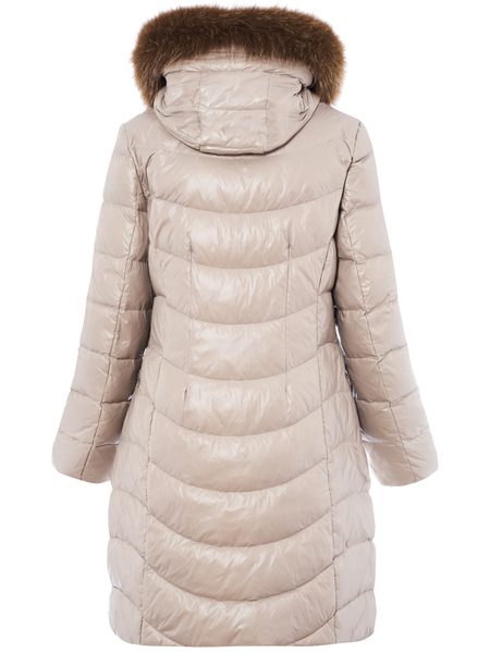 Winter jacket with real fox fur Due Linee - Beige -