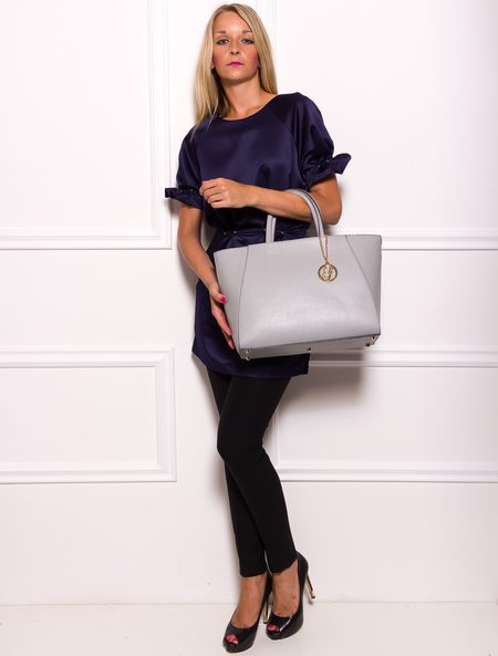 Borsa a mano da donna in pelle Glamorous by GLAM - Grigio -