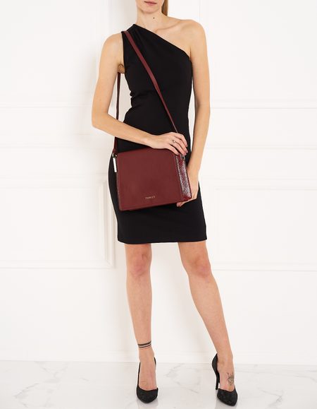 Real leather crossbody bag TWINSET - Wine -