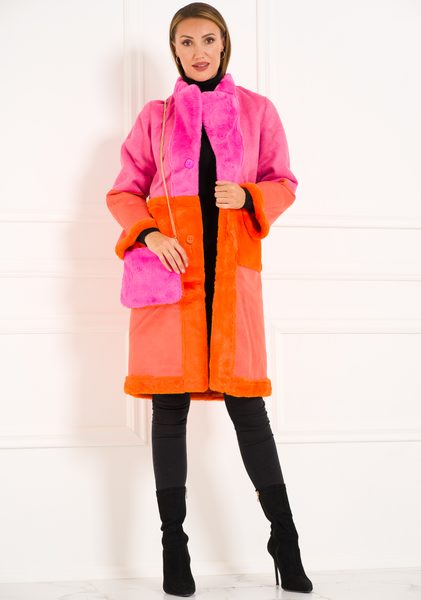 Női teddy kabát Due Linee - Narancssárga