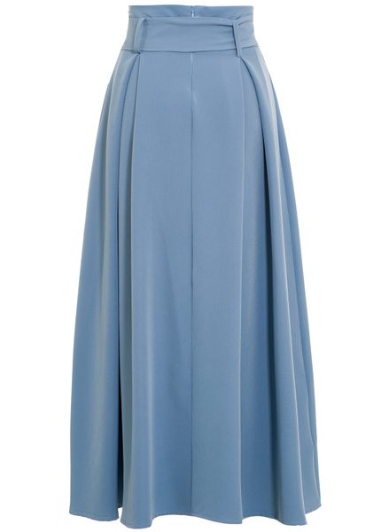Dámská dlouhá sukně do pasu na zavazovaní - modrá -